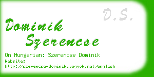 dominik szerencse business card